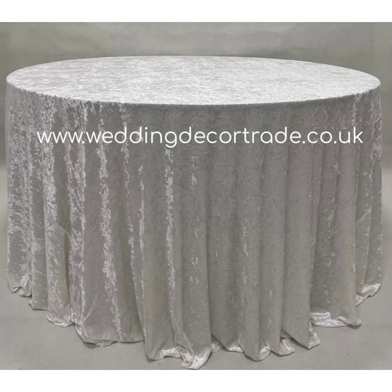 Crushed Velvet Table Cloth - White