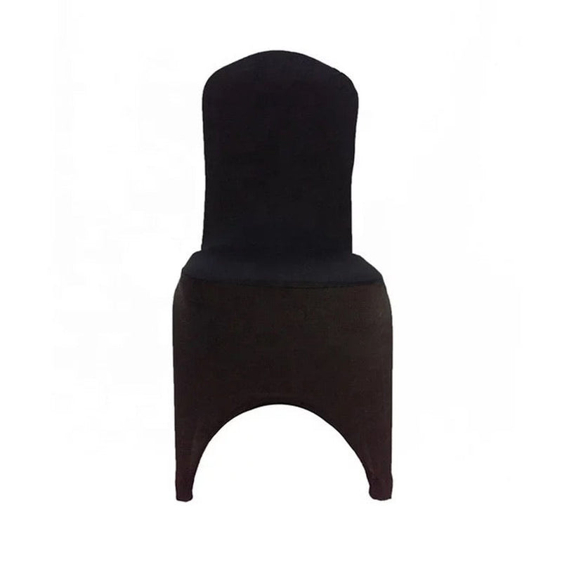 Plain Arched Front Chair Cover - Black