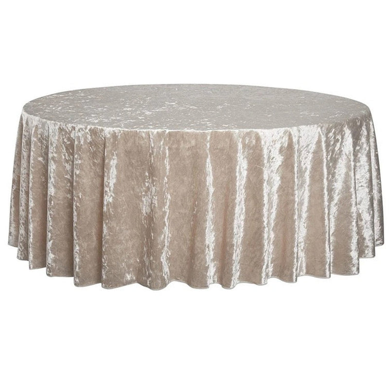 Crushed Velvet Table Cloth - Ivory
