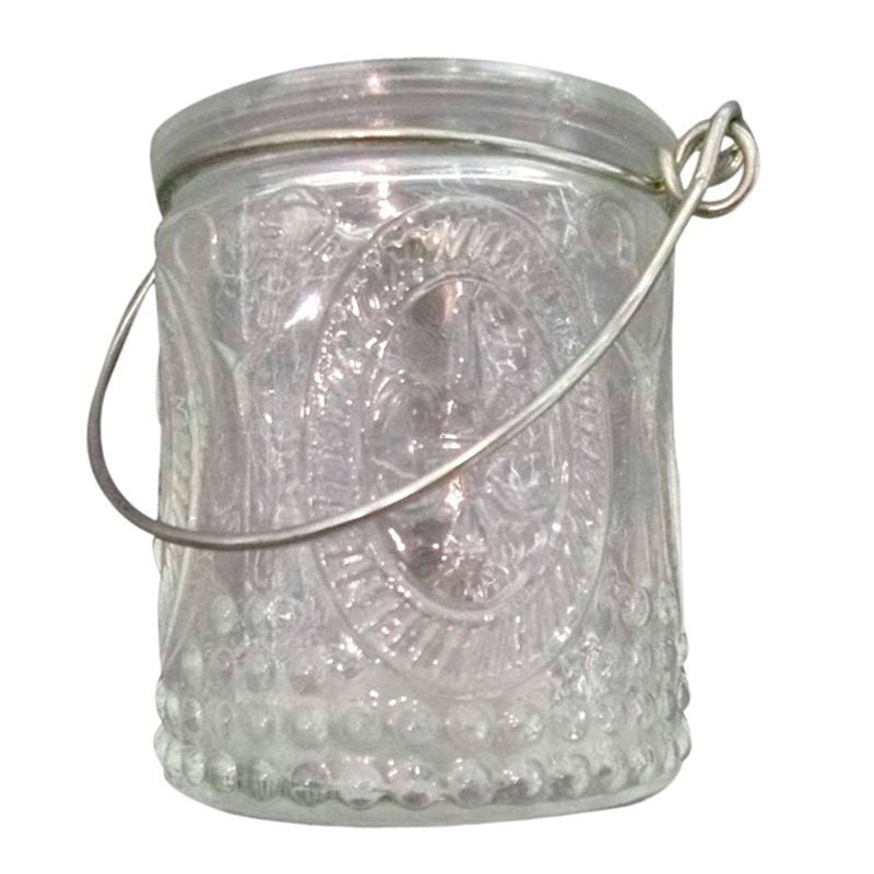 Clear Glass Vintage Hanging Candle Holder 6 x 8 cm