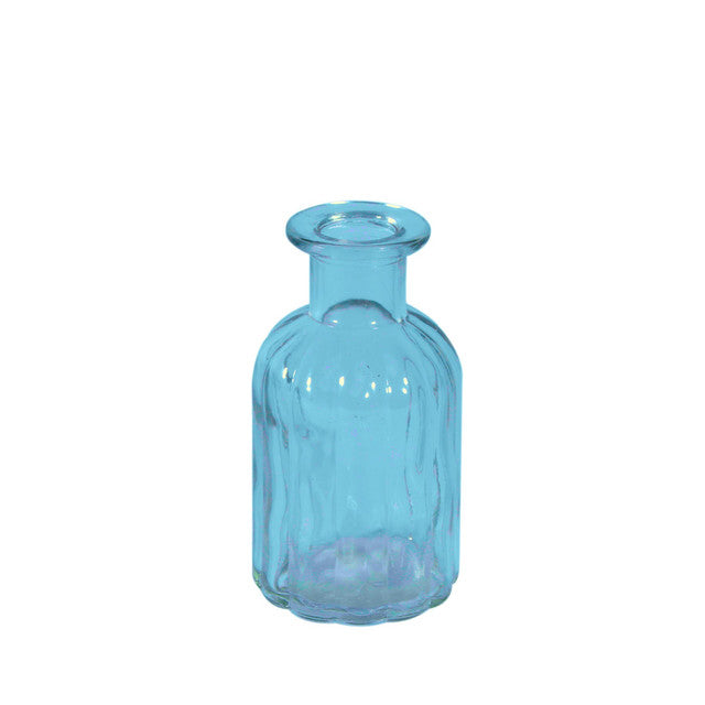 Blue Glass Flora Bottle Vase 10.5 cm