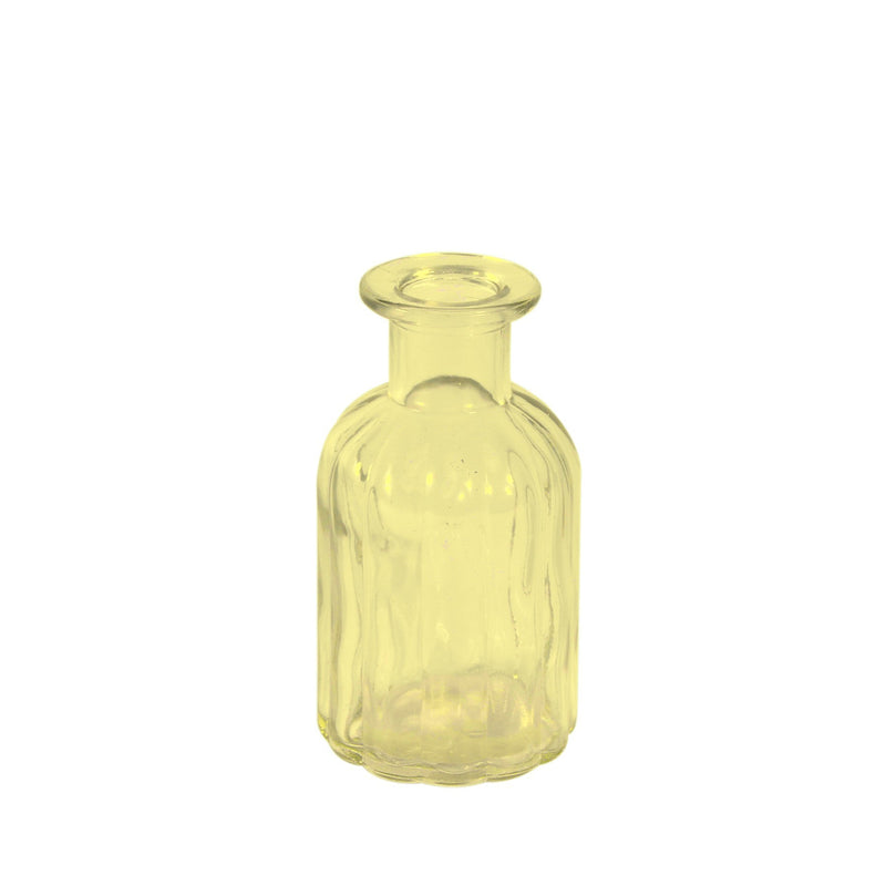 Yellow Glass Flora Bottle Vase 10.5 cm