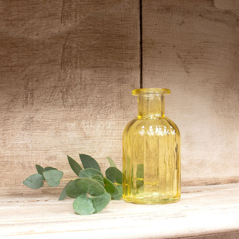 Yellow Glass Flora Bottle Vase 10.5 cm