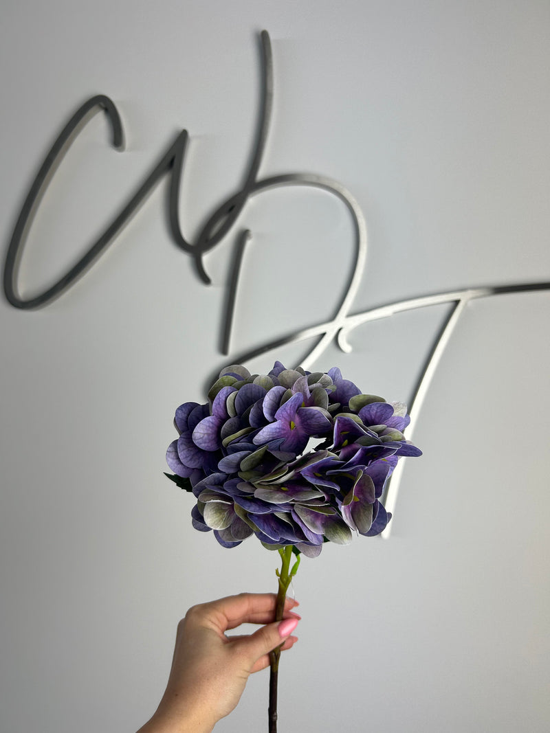 Real Touch Single Stem Hydrangea - Purple