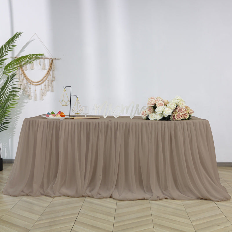 Chiffon Table Skirt - Muted Stone