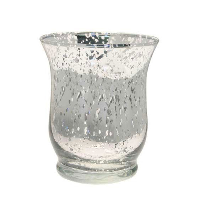 Silver Glass Hurricane Vase 14.5 x 11 cm
