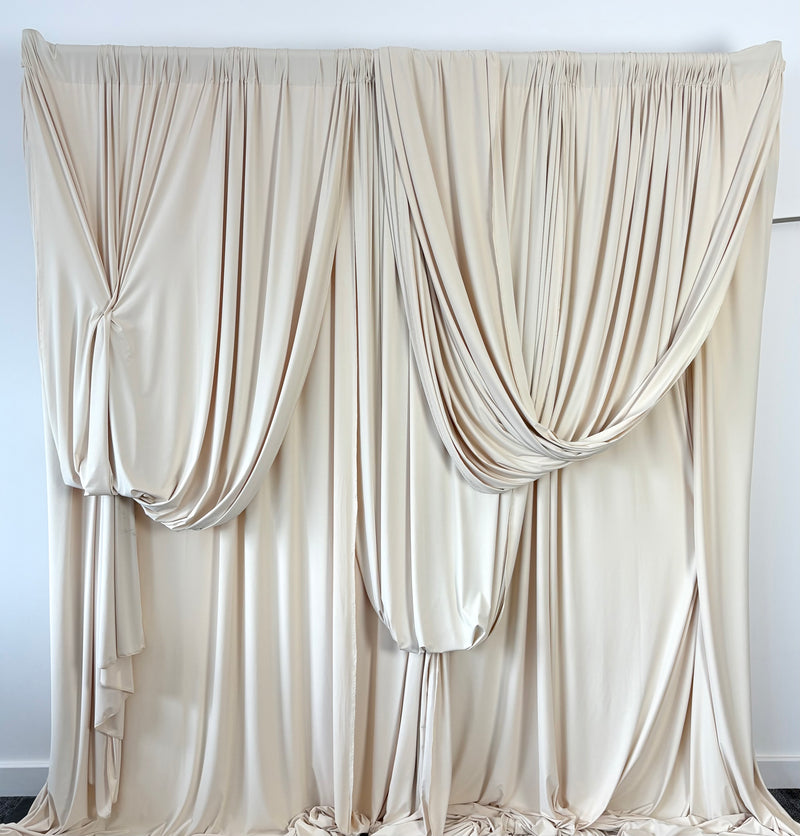 Spandex Backdrop Draping - 3 Piece Set - Beige