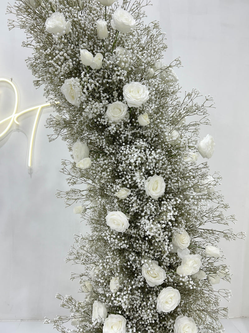 Gypsophila & Rose Pillar Pair