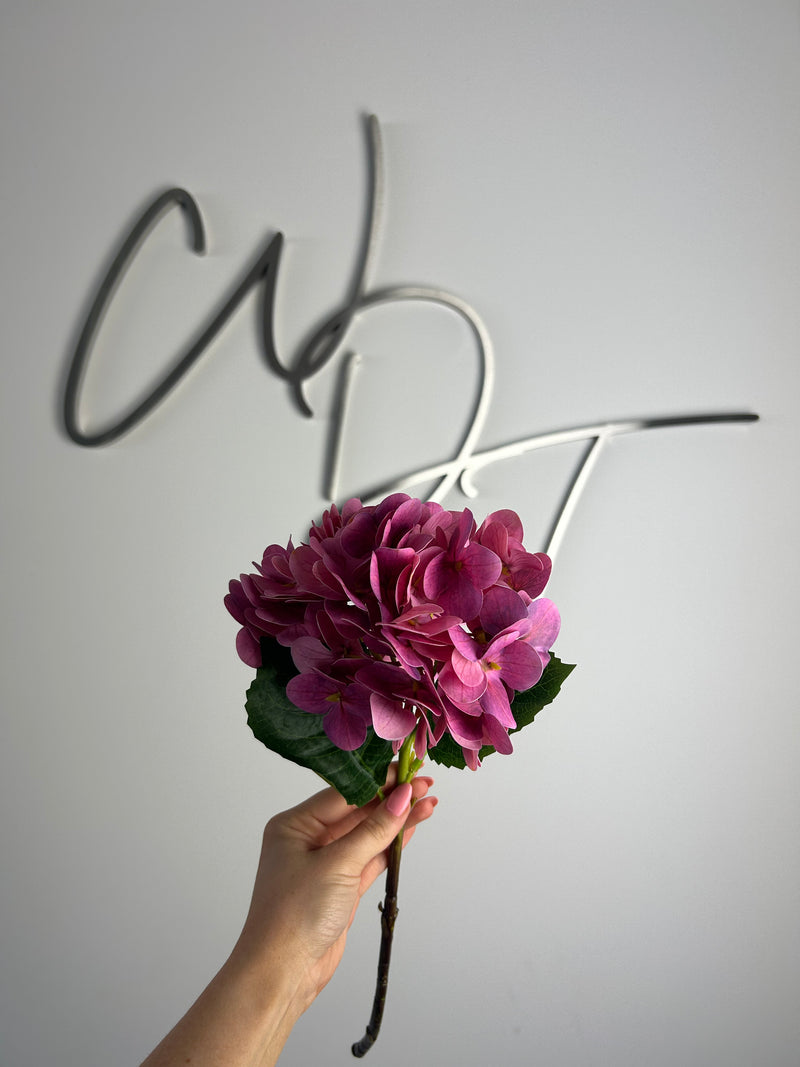 Real Touch Single Stem Hydrangea - Deep Pink