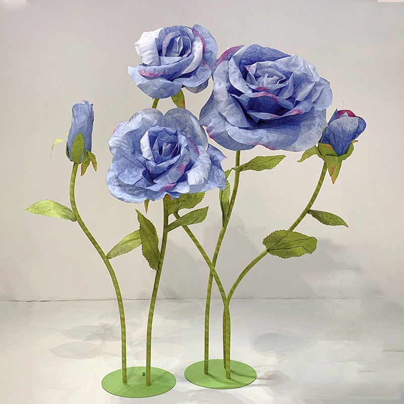 Oversized Rose Prop Set of 5 - Purple