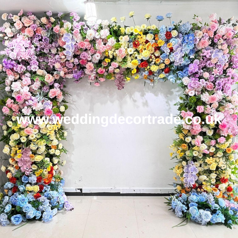Cloth Back Square Arch Florals - Rainbow Florals