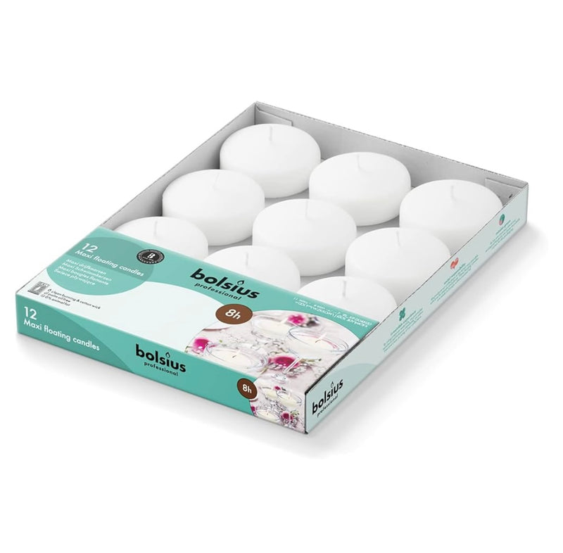 Bolsius Floating Candles - Large - Pack of 12 White