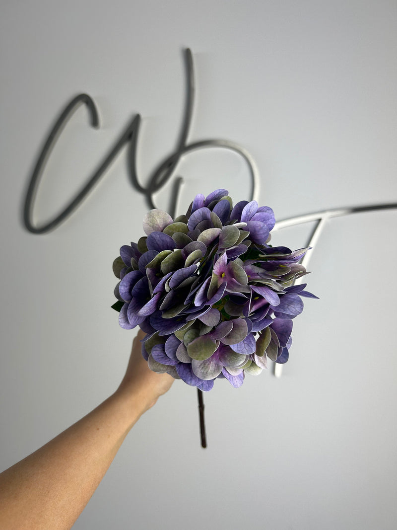 Real Touch Single Stem Hydrangea - Purple