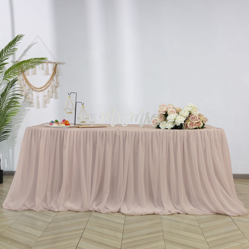 Chiffon Table Skirt - Pale Pink
