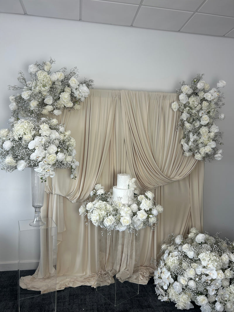 Spandex Backdrop Draping - 3 Piece Set - Beige