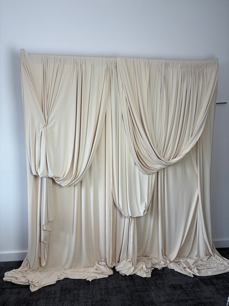 Spandex Backdrop Draping - 3 Piece Set - Beige