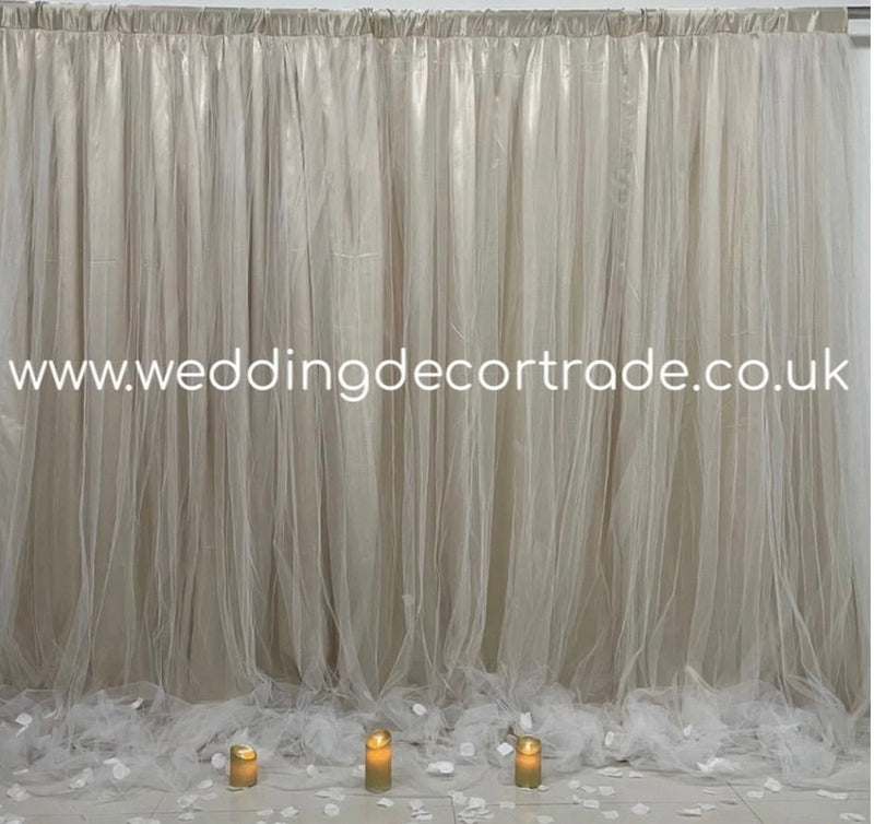 Package - Champagne Tulle Backdrop & Table Skirt - discounted