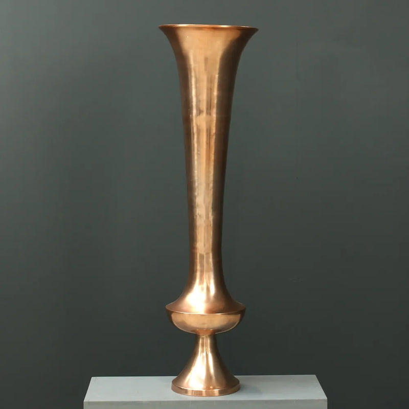 Large Copper Trumpet Flower Vase - 112cm