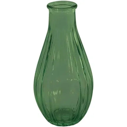 Bottle Green Ribbed Bud Vase