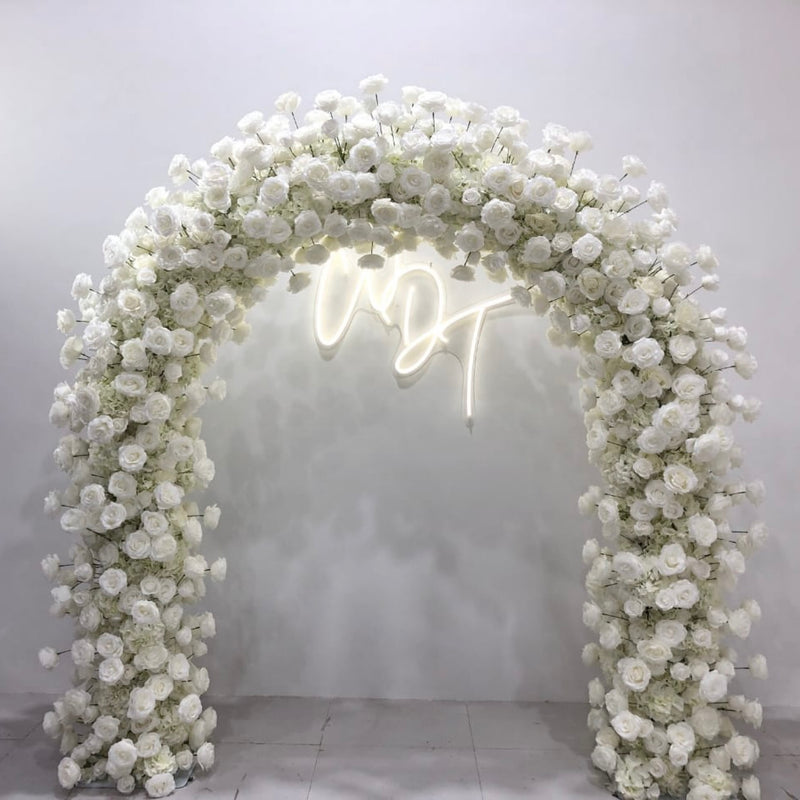 White Silk Floral Arch - M24