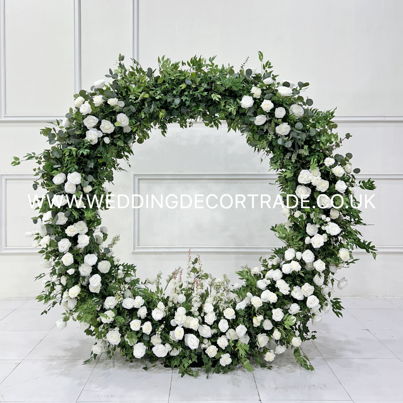Foliage & Scattered Rose Floral Moongate