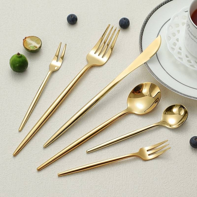 Gold Cutlery Set x6