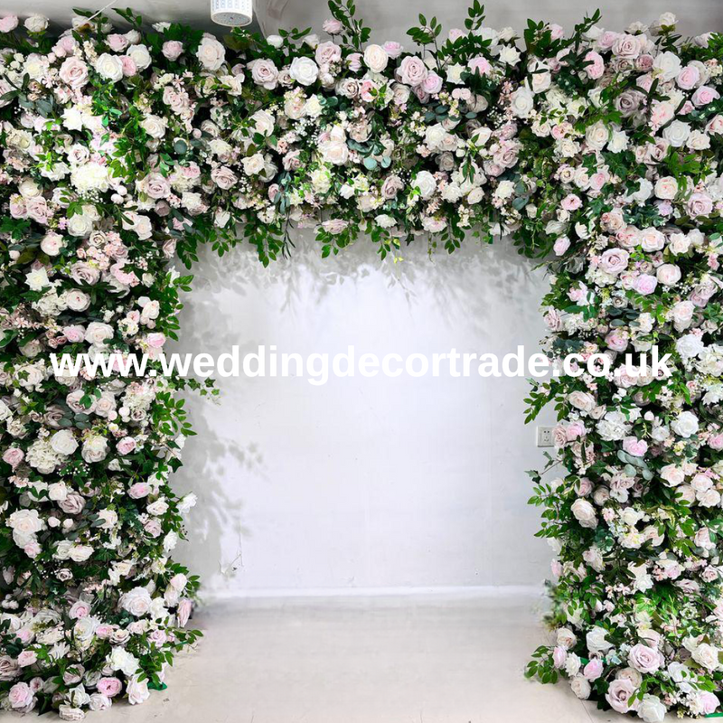 Cloth Back Square Arch Florals - Dusky Pink & Foliage