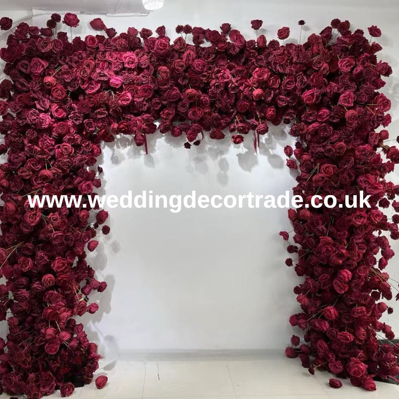 Cloth Back Square Arch Florals -  Romantic Red Rose