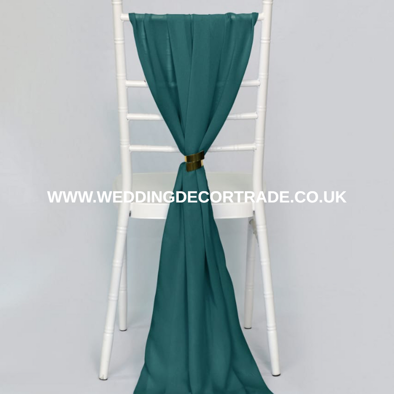 Chiffon Vertical Drop -  Teal