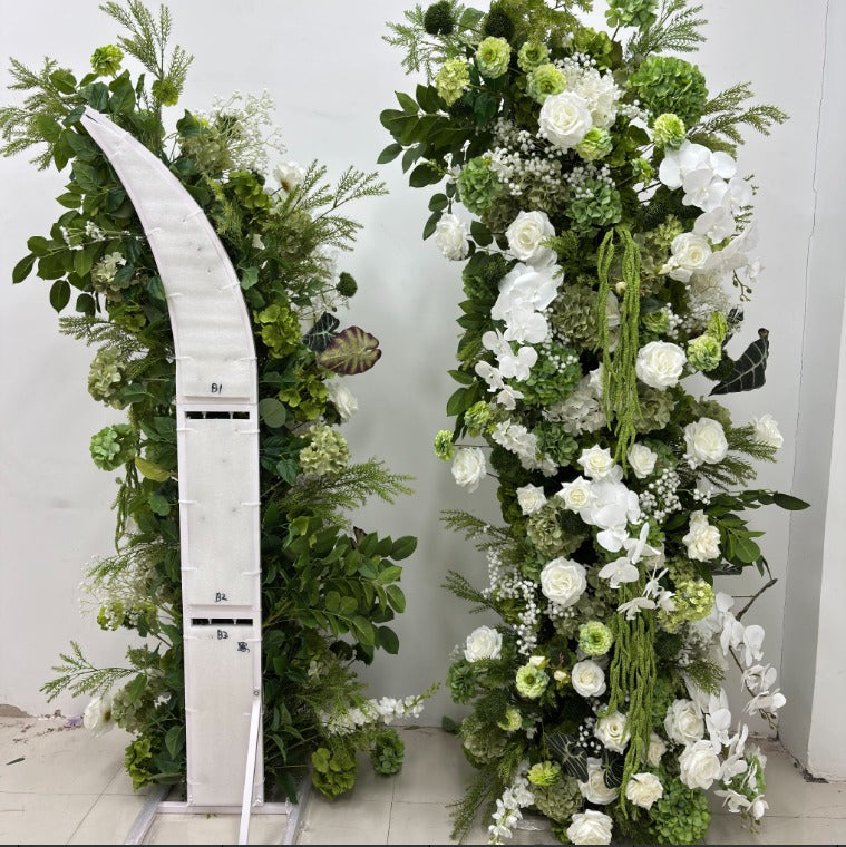 Lime & White - Foam Back - Pillar Pair Front Facing