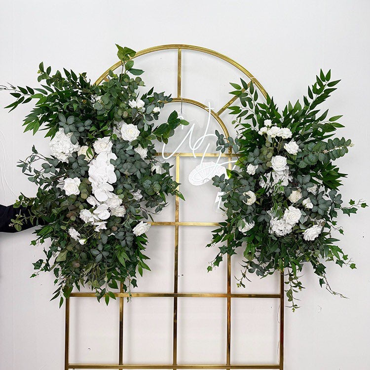 Foliage & White Orchid Backdrop Attachment Set of 2