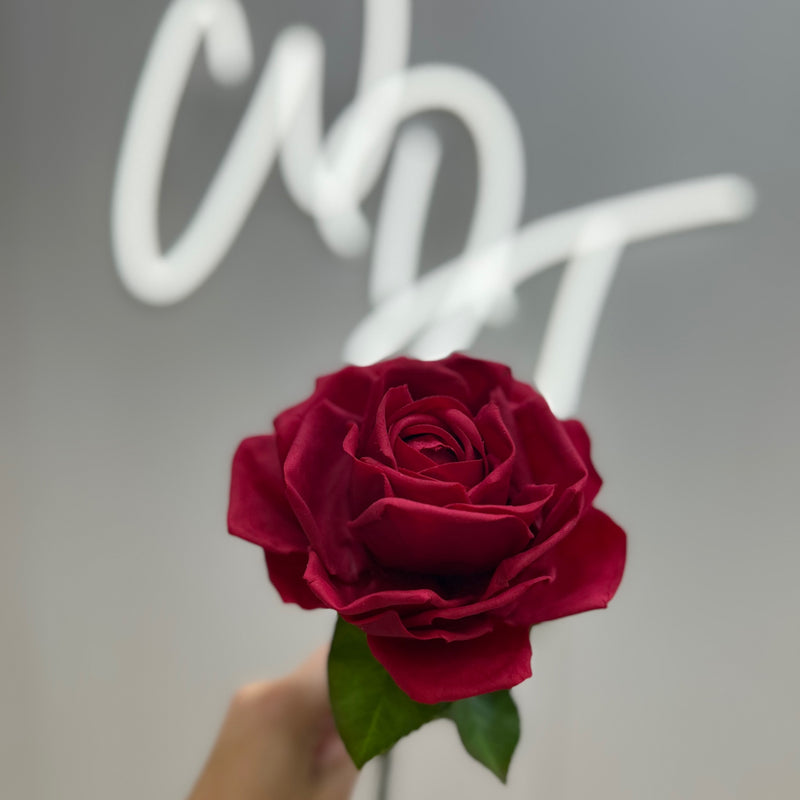 Single Stem Real Touch Rose - Red