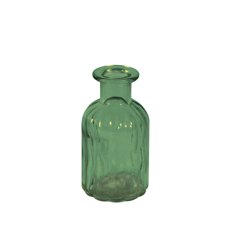 Green Glass Flora Bottle Vase 10.5 cm