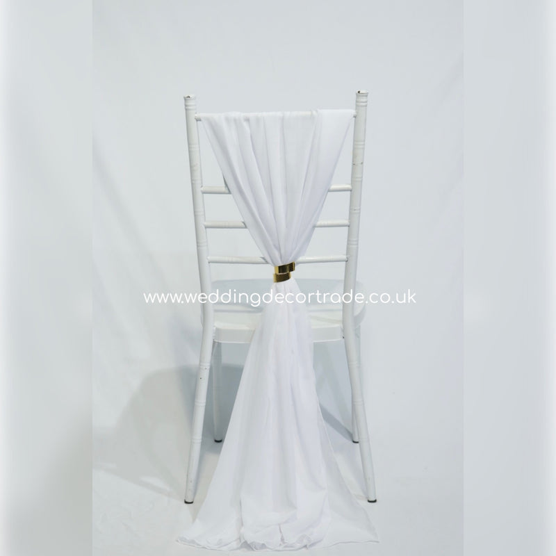 Chiffon Vertical Drop -  White