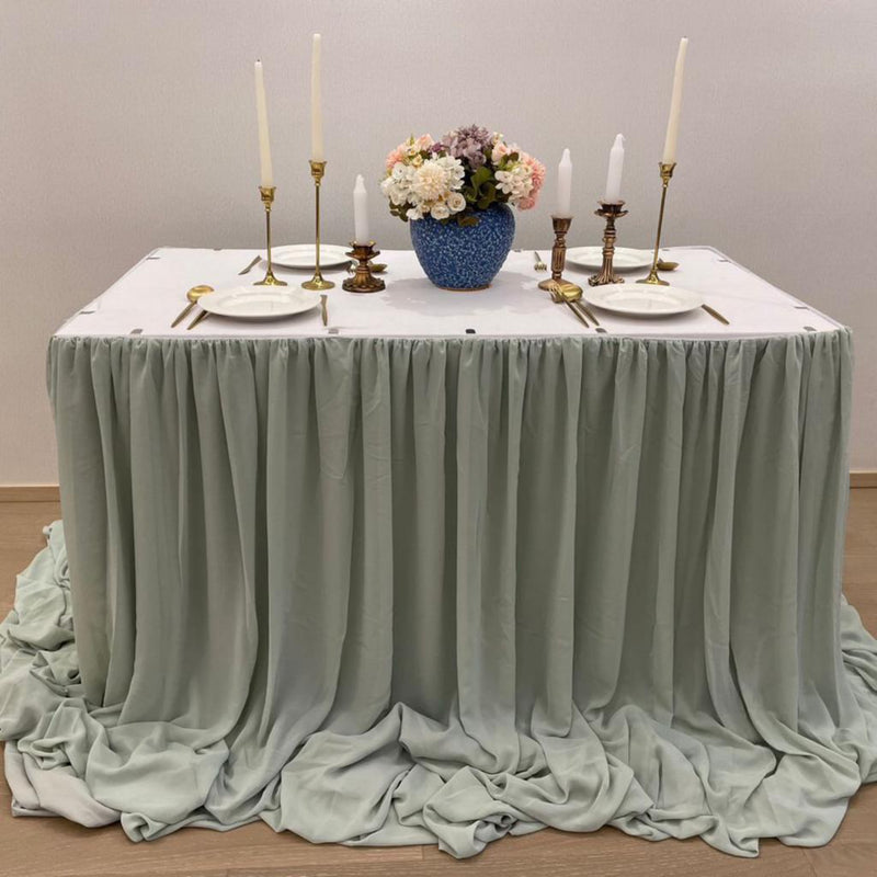 Chiffon Table Skirt - Sage