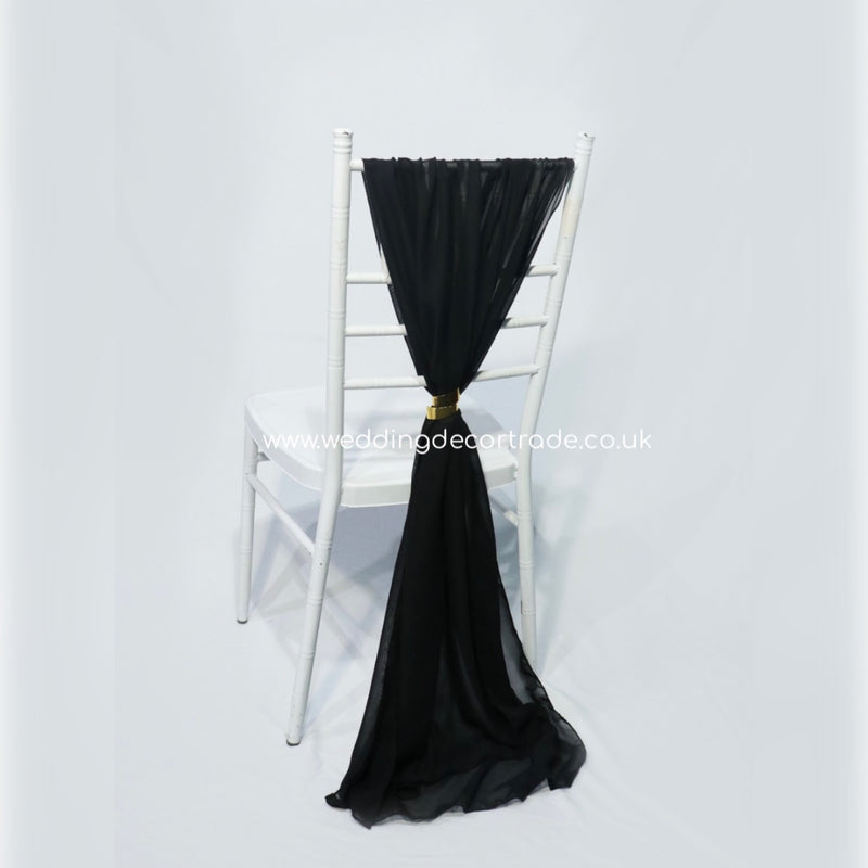 Chiffon Vertical Drop - Black