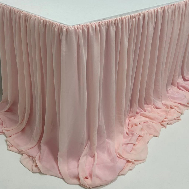 Chiffon Table Skirt - Dusky Pink