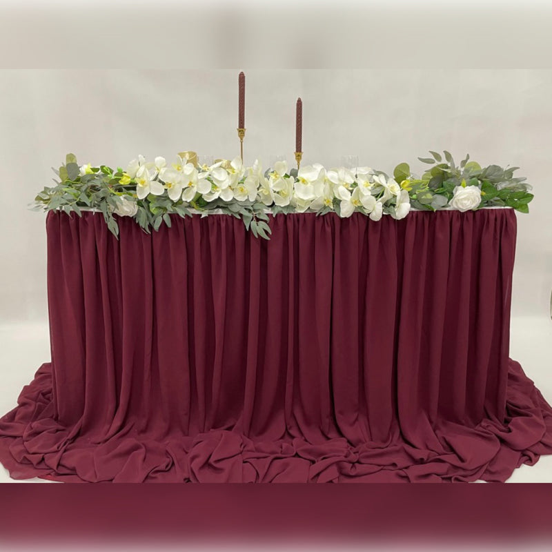 Chiffon Table Skirt -  Burgundy