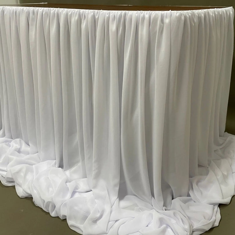 Chiffon Table Skirt - White