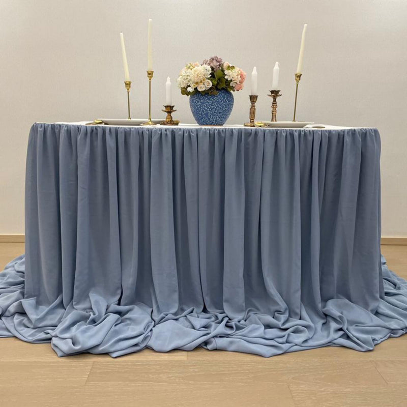 Chiffon Table Skirt - Dusty Blue