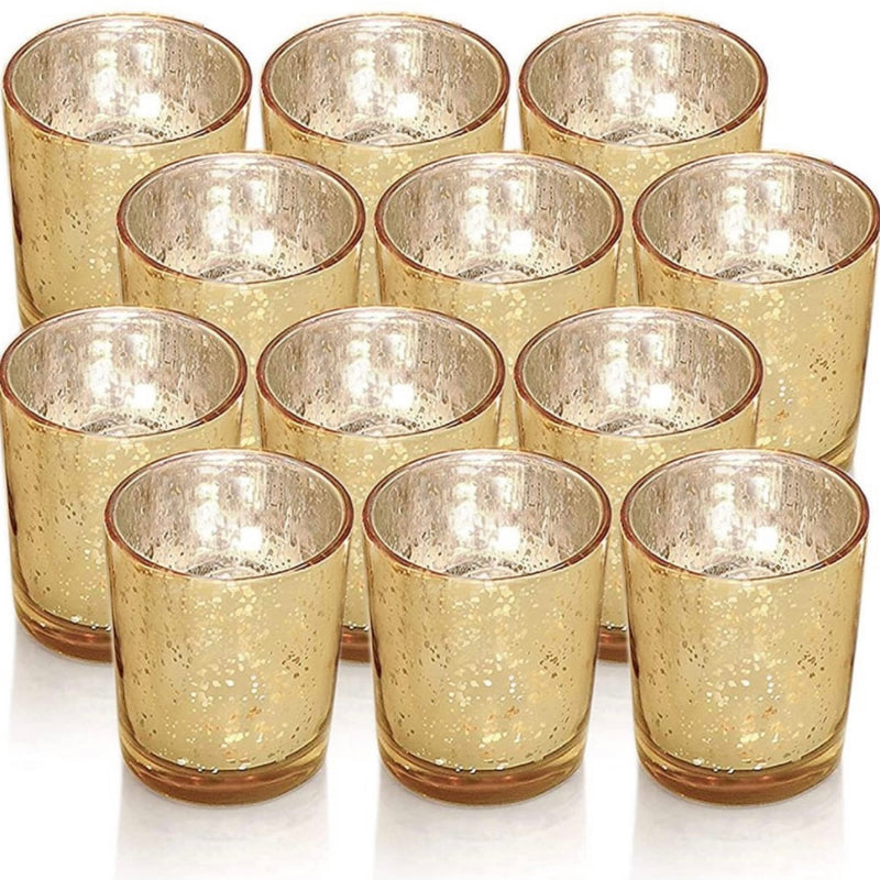 Gold Mottled Tea Light Holders