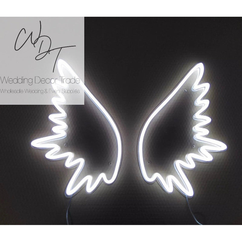 Neon Angel Wings - White