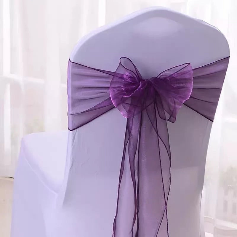 Organza Sash - Cadbury Purple