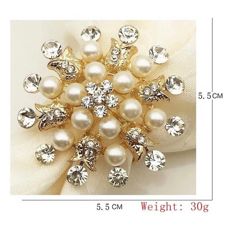 Pearl Napkin Rings x6 - Gold