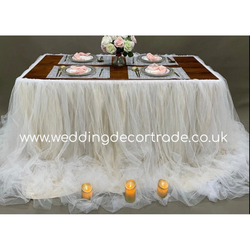 Package - Champagne Tulle Backdrop & Table Skirt - discounted