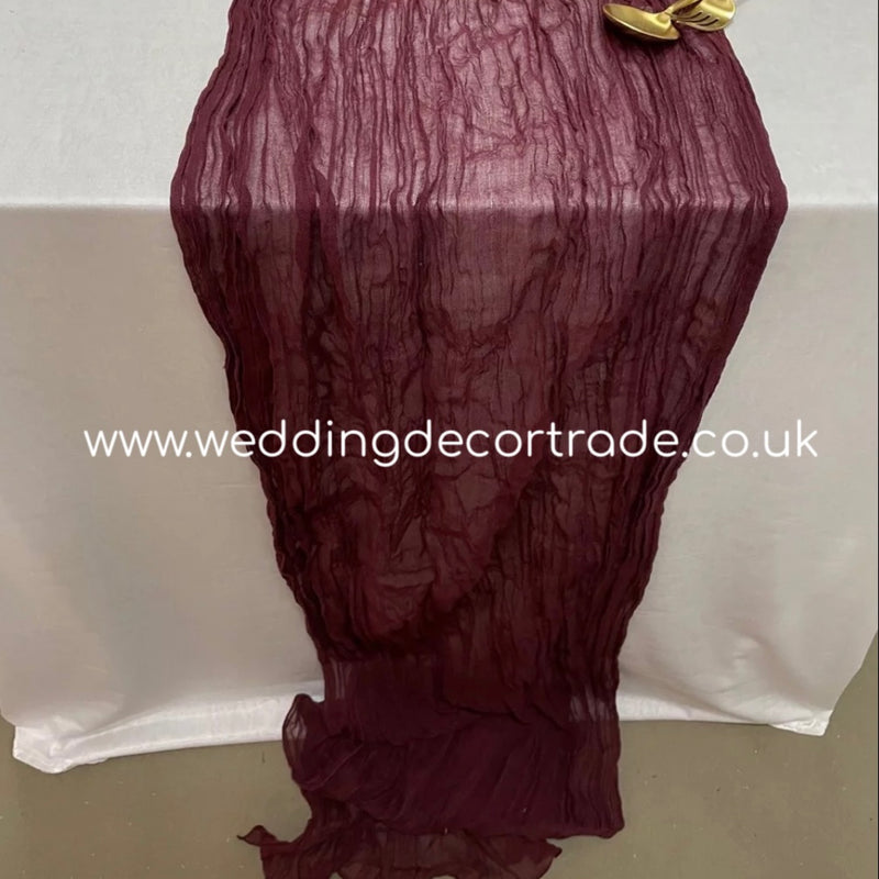 Cheesecloth Table Runner - Burgundy / Wine