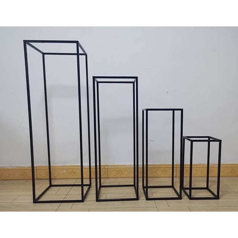 Black Metal Flower Pedestal Set
