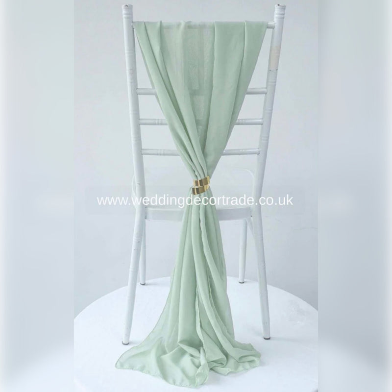 Chiffon Vertical Drop - Sage Green