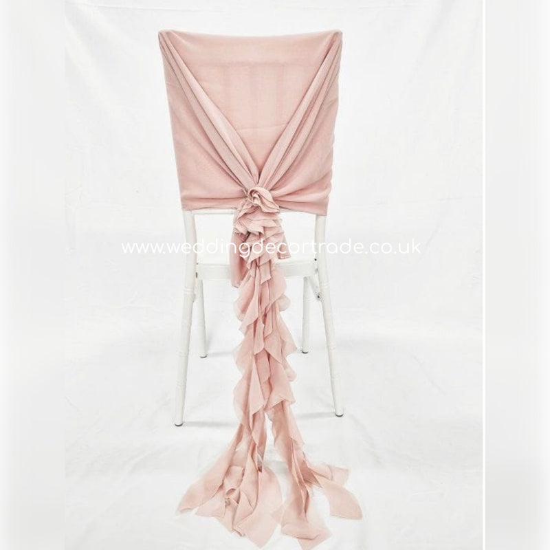 Dusky Pink Ruffle Chair Sash