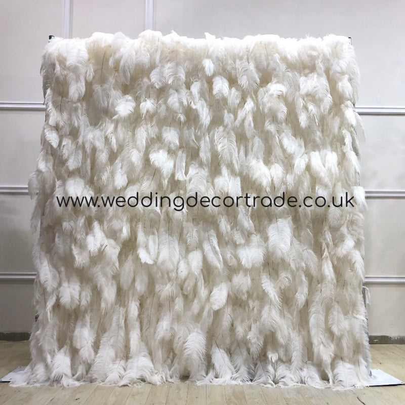 Feather Cloth Back Wall - White
